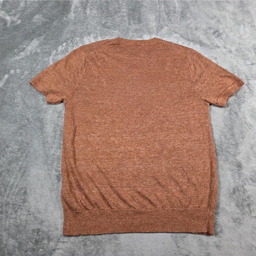 Bonobos Top Mens Small Rust Brown Marl Italian Linen Henley Preppy Sweater NWOT - Picture 6 of 10